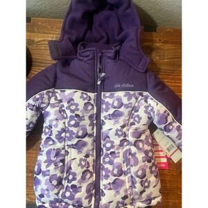 Baby Girl Pink Platinum Puffer Jacket.  Size 12 Months‎